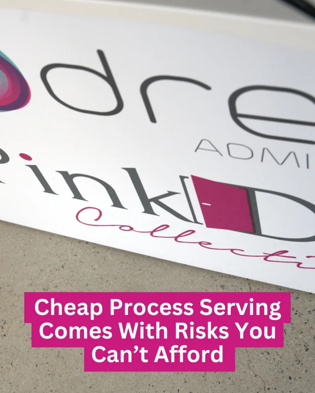 Hiring the cheapest process server can end up costing far more in the long run.Low upfront pricing often means:
• Limited-service attempts.
• Hidden extra fees.
• Poor communication.
• Delayed or failed service.When legal deadlines are involved, experience and reliability matter. Missed service deadlines can lead to court delays, additional costs and unnecessary stress.A professional process server understands timing, legal requirements and the importance of getting it right the first time.Get in touch with our team of qualified professionals to find out how we can support you.📞 02 4803 9022
📧 collections@pinkdoor.com.au
🔗 https://pinkdoor.com.au/